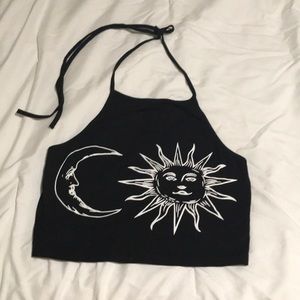 Sun and moon, high neck, halter top